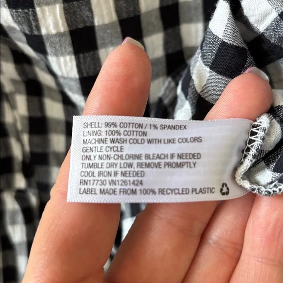 Wild Fable Gingham Peplum Top in Black and White, Size Medium - Picture 8 of 8